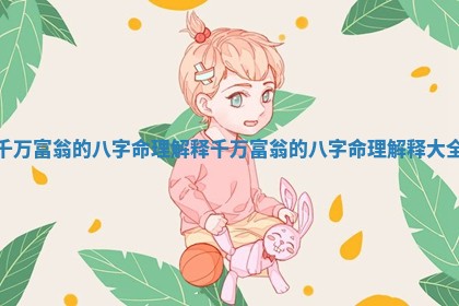 千万富翁的八字命理解释 千万富翁的 🚟 八字命 🥩 理解释大全