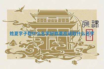 姓夏字子取什么名字 📚 好 姓 🥢 夏应该取什么名字