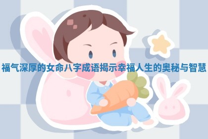 福气深厚的 💺 女命八 🏣 字成语揭示幸福人生的奥秘与智慧
