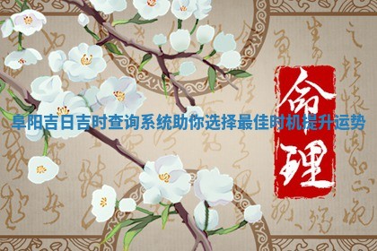 阜阳吉日吉时 🐋 查询 🍌 系统助你选择最佳时机提升运势
